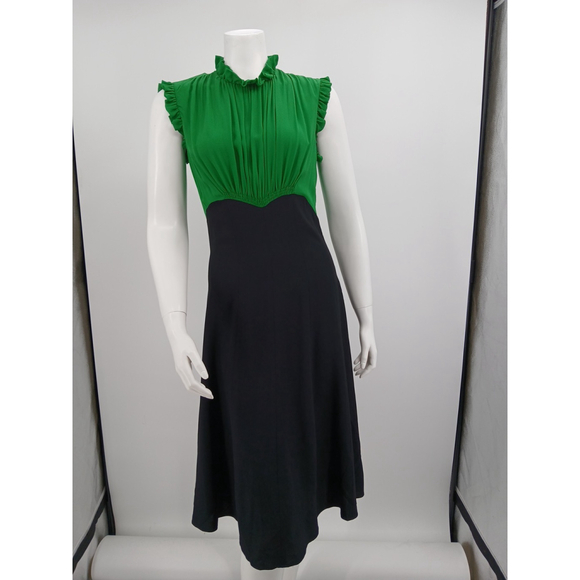 Derek Lam Dresses & Skirts - Derek Lam Italy Ruffle Dress Green Black Sz 6 Fall 2006 Vogue Runway Collection